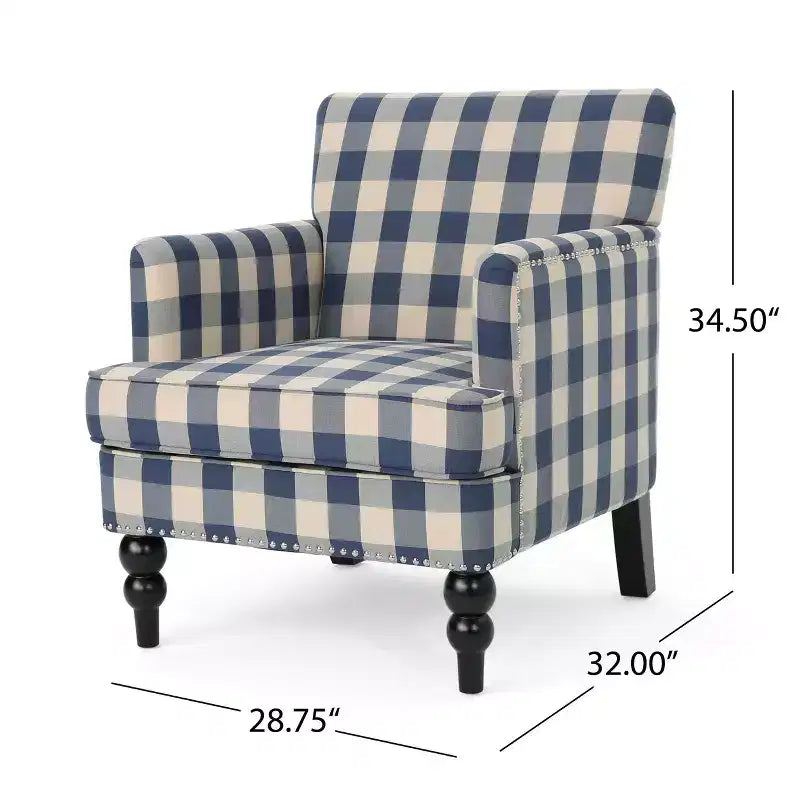 Fauteuil club contemporain Harrison Christopher Knight Home en tissu avec garniture cloutée