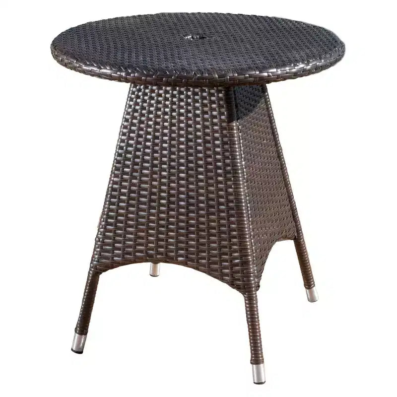 Corsica Round Wicker Bistro Table - Multi Brown - Christopher Knight Home