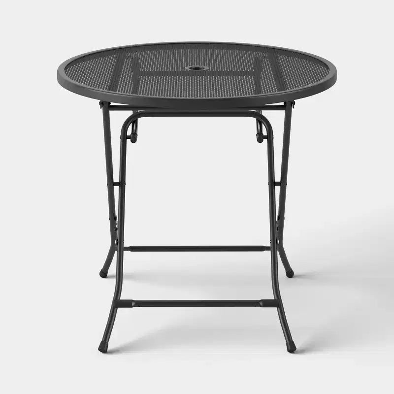 Table de bistro ronde en acier à mailles métalliques pour terrasse, noire – Room Essentials™