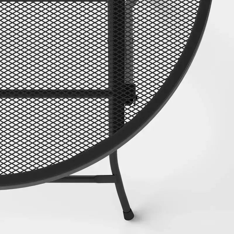 Table de bistro ronde en acier à mailles métalliques pour terrasse, noire – Room Essentials™