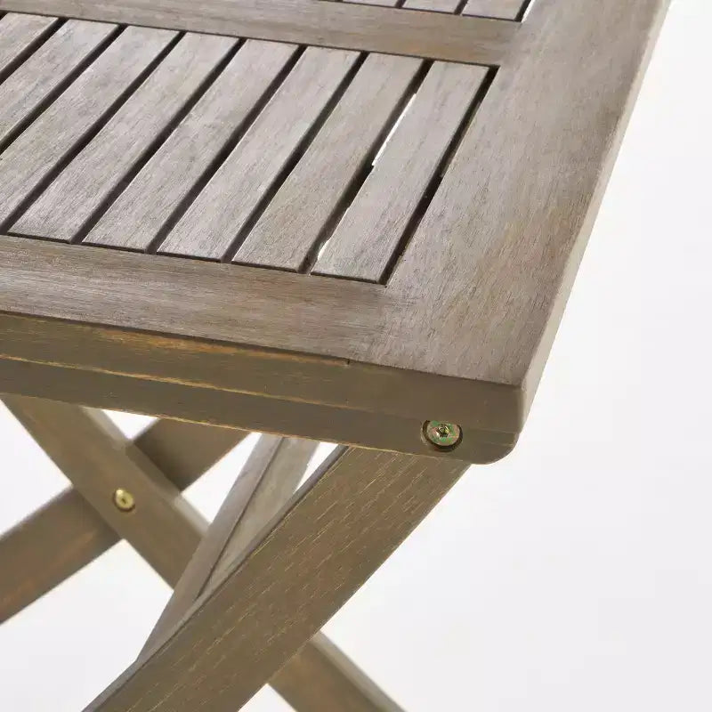 Table de bistrot carrée pliante en bois d'acacia Positano : résistante aux intempéries, pour repas en terrasse - Christopher Knight Home