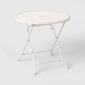 Steel Round Metal Mesh Outdoor Patio Bistro Table Cream - Room Essentials™