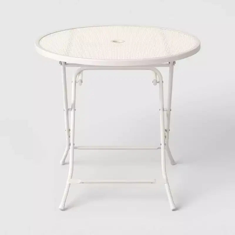 Table de bistrot ronde en acier maillé pour patio, couleur crème - Room Essentials™