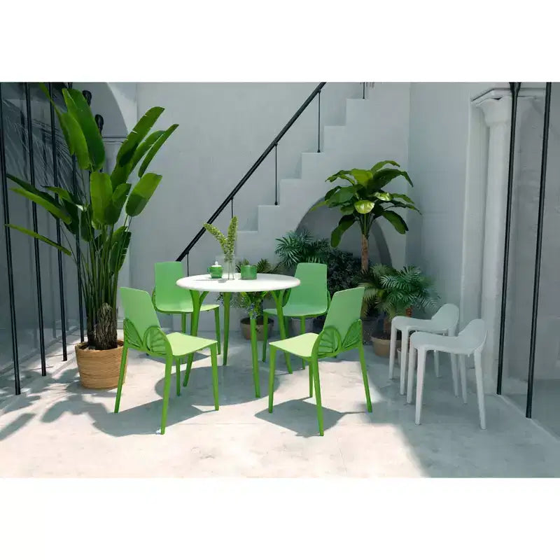 Table de jardin ronde Chloé - Vert - Lagon : Bistro, résistante aux intempéries, 4 places