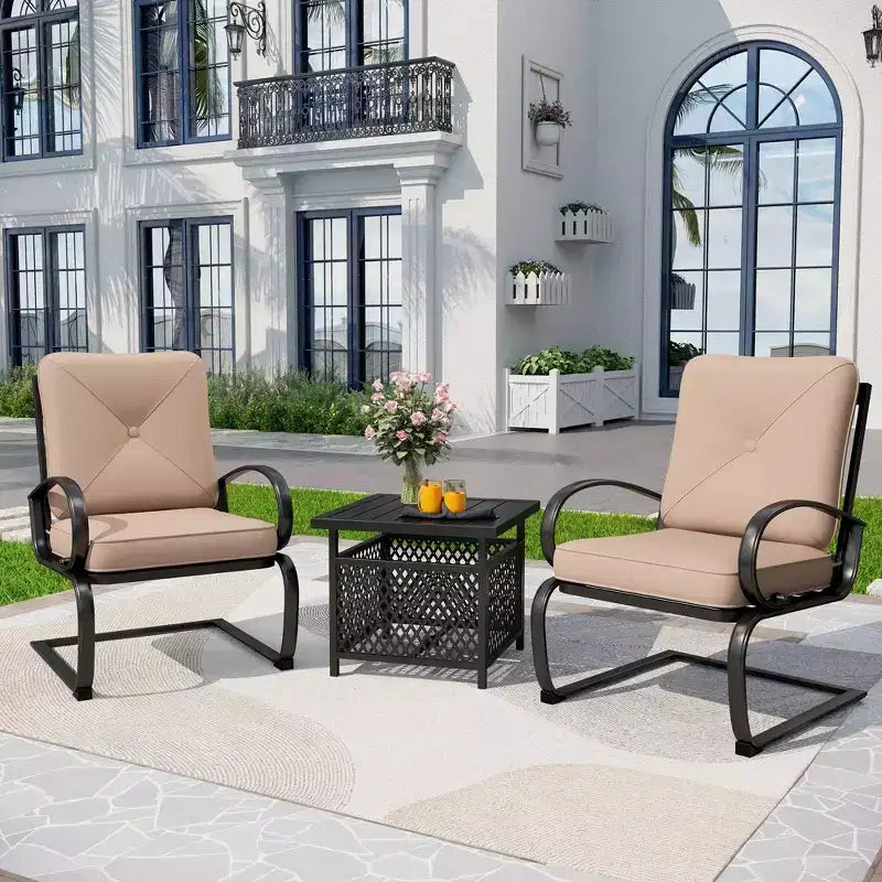 Pied de table de bistrot carré avec trou de 4 cm - Captiva Designs : Table de salle à manger de patio résistante à la rouille et aux intempéries