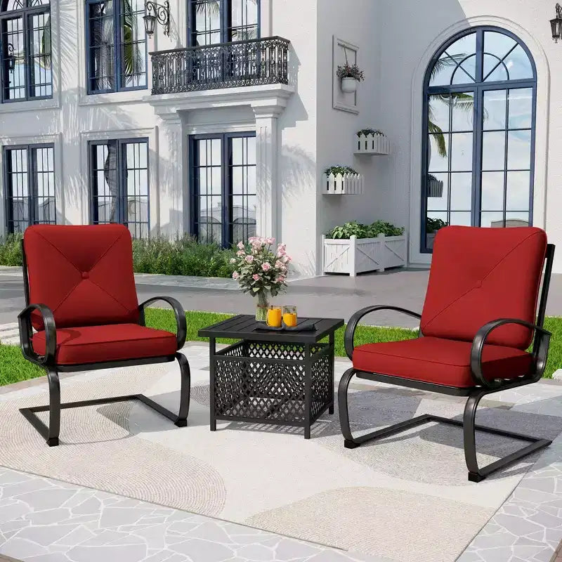 Pied de table de bistrot carré avec trou de 4 cm - Captiva Designs : Table de salle à manger de patio résistante à la rouille et aux intempéries