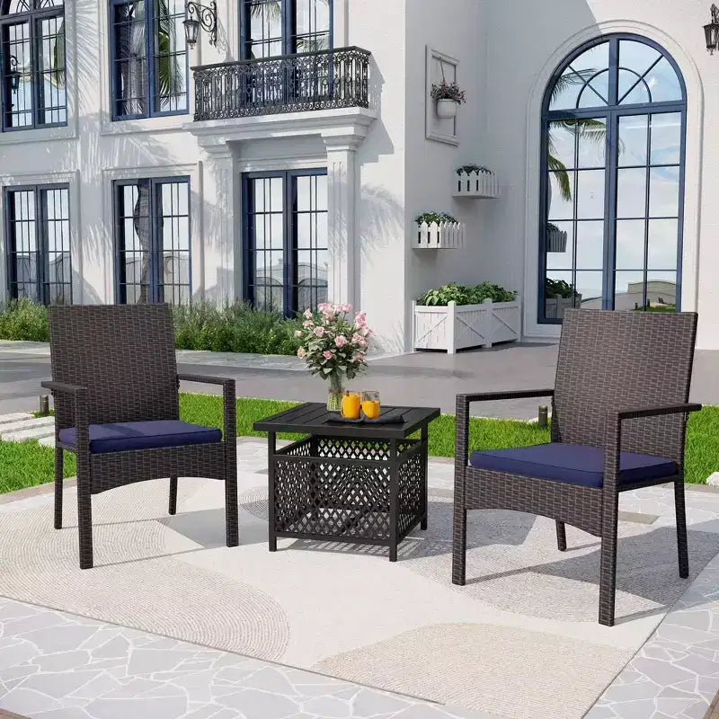 Pied de table de bistrot carré avec trou de 4 cm - Captiva Designs : Table de salle à manger de patio résistante à la rouille et aux intempéries