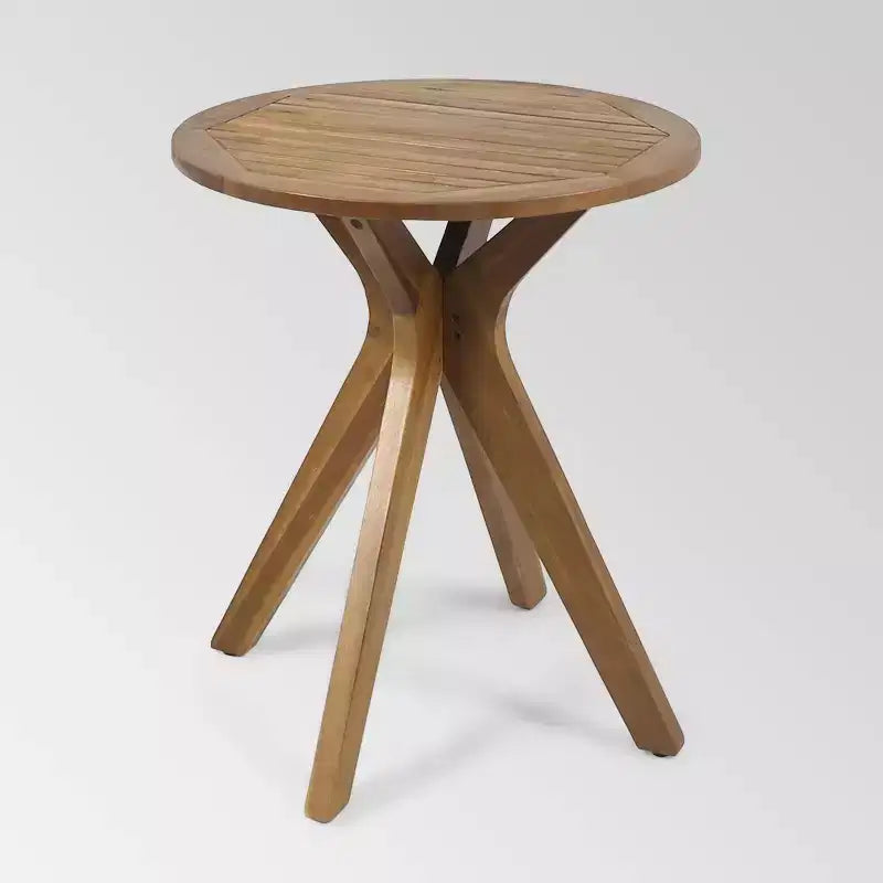 Stamford Round Acacia Wood Bistro Table with X Legs - Teak - Christopher Knight Home: Outdoor Dining Furniture