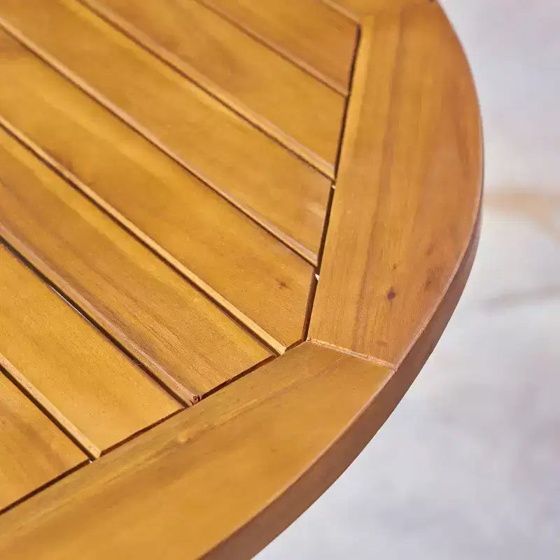 Table de bistrot ronde Stamford en bois d'acacia avec pieds en X - Teck - Christopher Knight Home : Mobilier de salle à manger d'extérieur