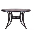 48" Round Patio Dining Table with Umbrella Hole - Bronze - WELLFOR: Outdoor, Cast Aluminum, Weather-Resistant