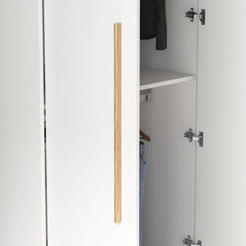 Armoire moderne autoportante en bois massif avec étagères de rangement