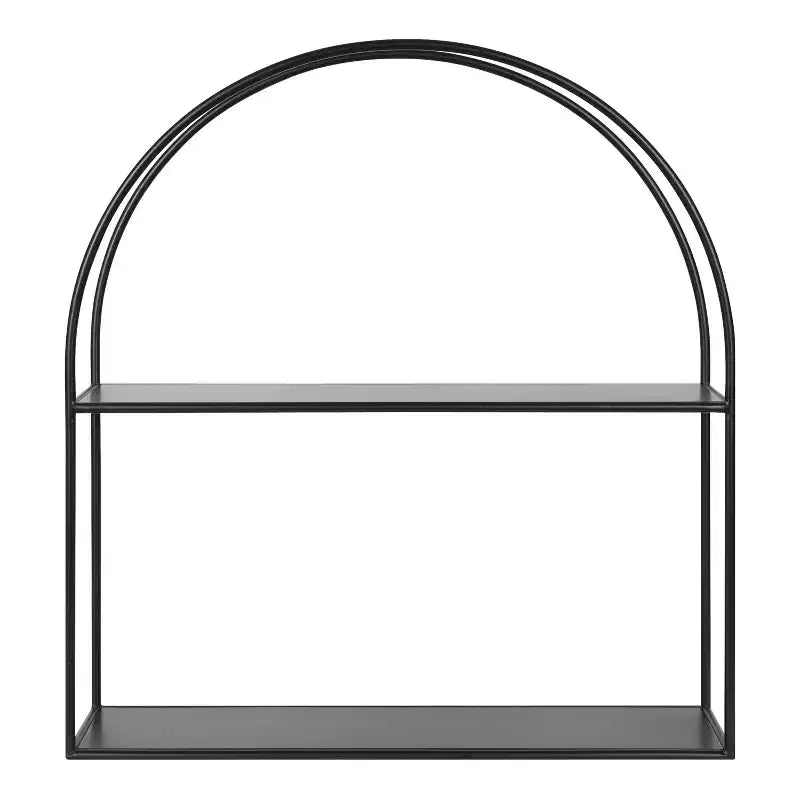 24" x 26" Metal Arch Wall Shelf - Black, Modern Storage with Open Design