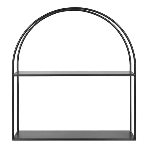 24" x 26" Metal Arch Wall Shelf - Black, Modern Storage with Open Design