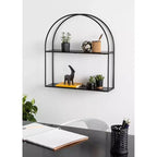 24" x 26" Metal Arch Wall Shelf - Black, Modern Storage with Open Design