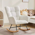 Fauteuil à bascule pour chambre d'enfant, Fauteuil à bascule pour salon pour l'allaitement, Fauteuils d'appoint confortables pour chambre à coucher, Fauteuils rembourrés en peluche Teddy pour l'intérieur