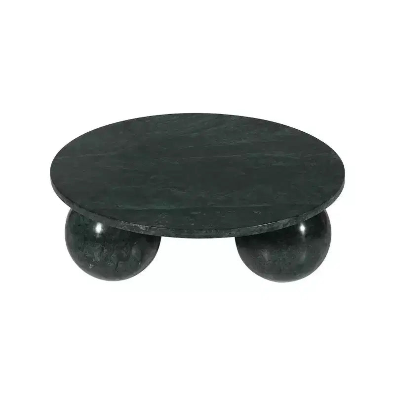 Table basse ronde en marbre avec pieds sphériques, multicolore, 4-6 places