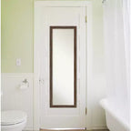 17" x 51" Narrow Full Length Mirror - Light Brown Barnwood Wood Frame, Door or Wall Mount