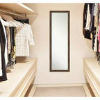 17" x 51" Narrow Full Length Mirror - Light Brown Barnwood Wood Frame, Door or Wall Mount