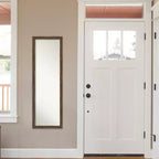 17" x 51" Narrow Full Length Mirror - Light Brown Barnwood Wood Frame, Door or Wall Mount