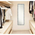 Full Length Door Mirror with Chrome Wave Frame - 16"W x 50"H, No Assembly Required