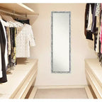 Full Length Door Mirror with Chrome Wave Frame - 16"W x 50"H, No Assembly Required