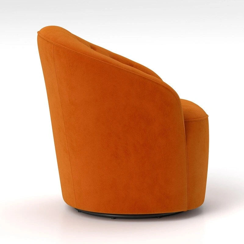 Fauteuil pivotant à 360 degrés en velours moderne SEYNAR avec dossier capitonné (lot de 2)