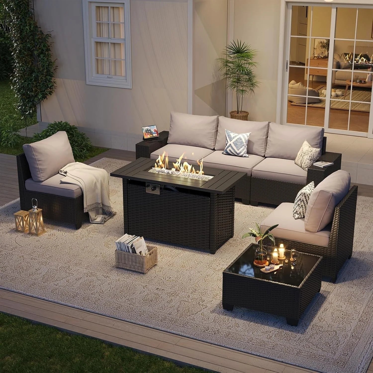 Salons de jardin avec coussins de 10 cm d'épaisseur
