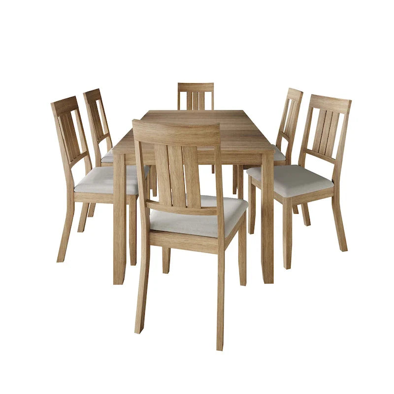 Ensemble de salle à manger classique 7 pièces en bois CraftPorch