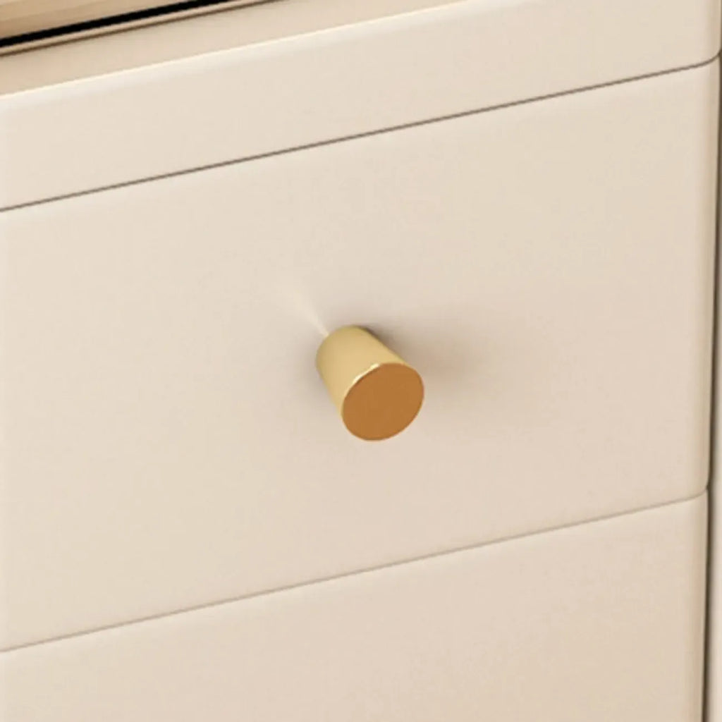 Tables de chevet étroites en bois blanc avec tiroirs