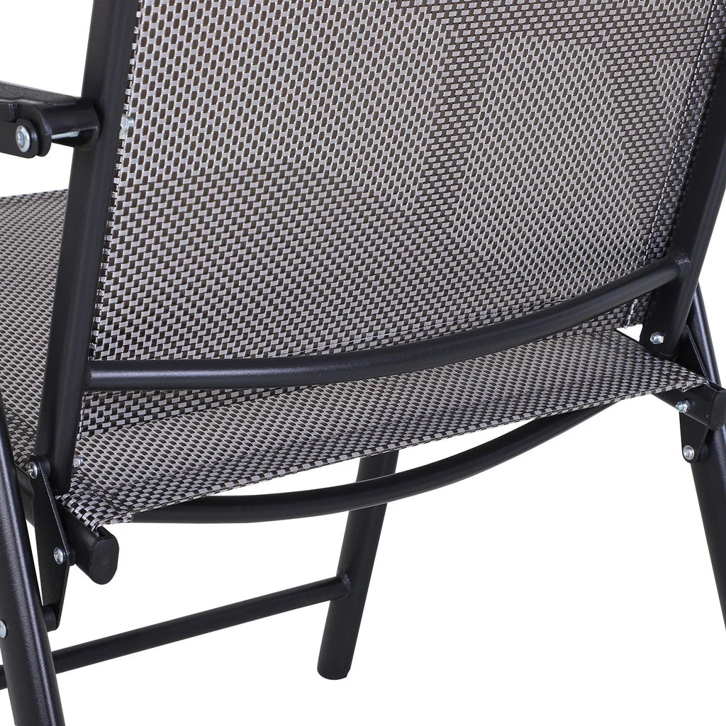 Lot de 4 chaises pliantes Outsunny au design simple et élégant, confortables pour la terrasse, le jardin et les voyages