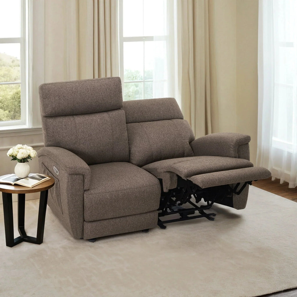 Canapé inclinable électrique MCombo 60,2 po avec massage et double chauffage, appuie-tête réglable, ports USB et Type C, tissu