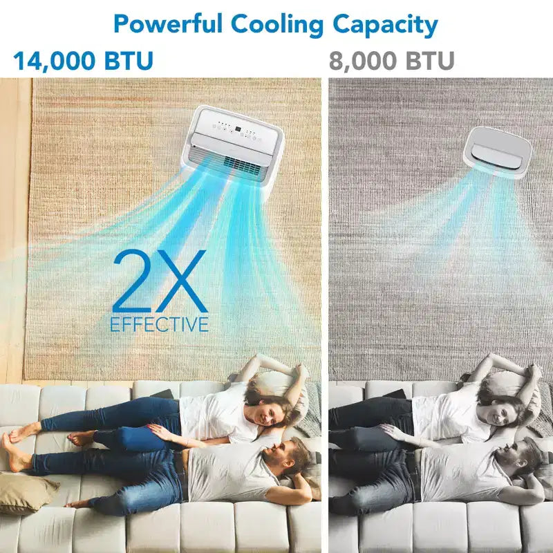 Climatiseur portable 10 000 BTU, Climatiseur de maison avec télécommande pour pièce jusqu'à 42 m², fonctions 3-en-1/minuterie 24h/roulettes
