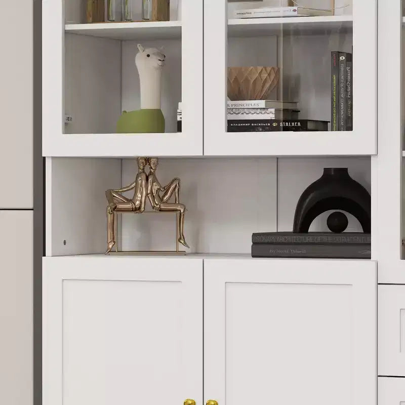 Meuble de rangement polyvalent Famapy avec portes vitrées, bibliothèque, organisateur de garde-manger