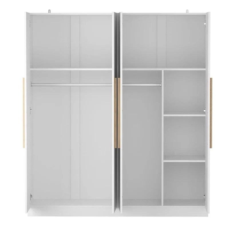 Armoire moderne autoportante en bois massif avec étagères de rangement