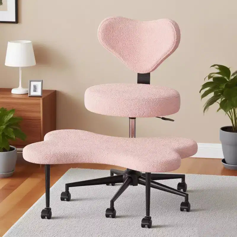 Chaise de bureau ergonomique Pinmoco Criss Cross, Chaise de méditation réglable en hauteur, Pivotante à 360°, Support lombaire, Chaise de travail et de bureau, Chaise TDAH
