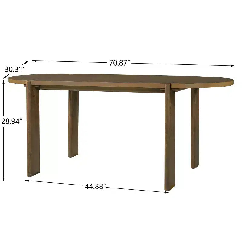 Ensemble de salle à manger 7 pièces avec table ovale et 6 chaises, grand ensemble de table de cuisine de 180 cm pour 6 personnes avec 6 chaises de salle à manger rembourrées, Noyer - Christopher Knight Home