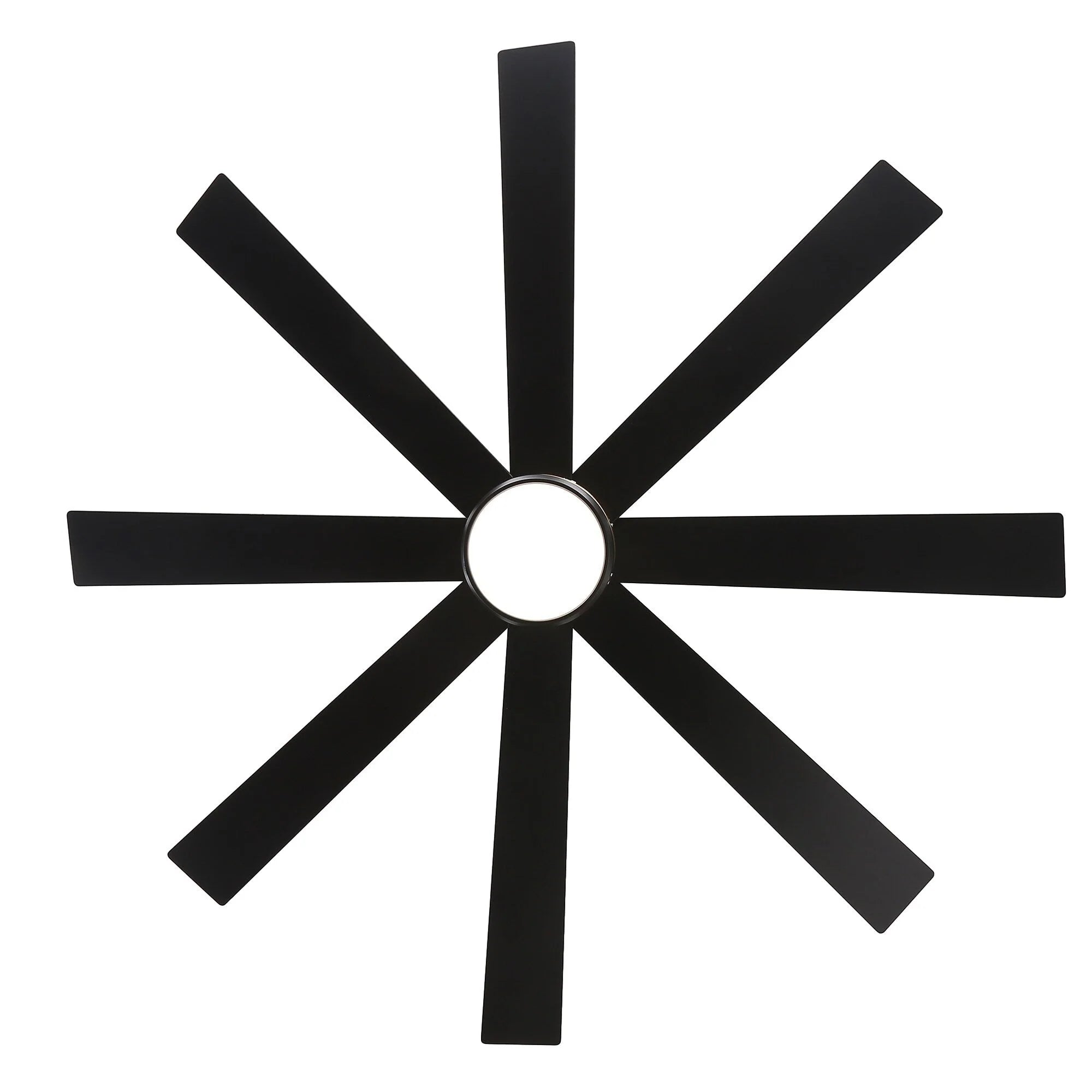 Ventilateur de plafond de 65 pouces à 8 pales noires avec lumière LED et télécommande