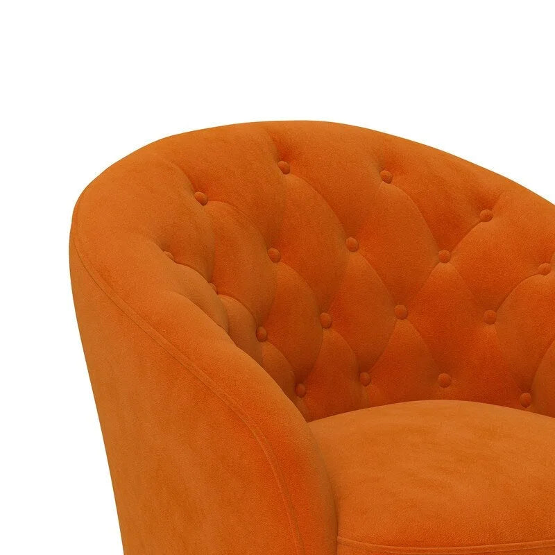 Fauteuil pivotant à 360 degrés en velours moderne SEYNAR avec dossier capitonné (lot de 2)