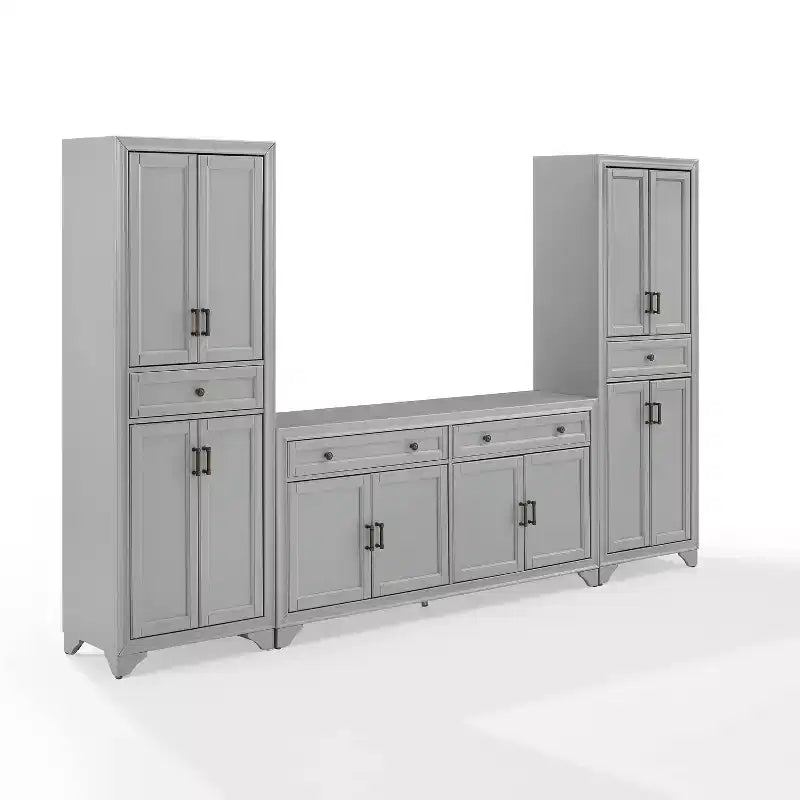 Ensemble buffet et garde-manger 3 pièces Tara aspect vieilli - Crosley