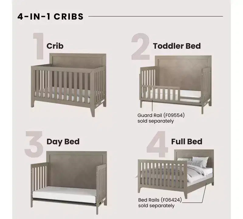 Ensemble de chambre de bébé 3 pièces Child Craft Kieran comprenant un lit de bébé convertible 4-en-1, une commode double et une commode