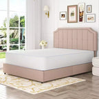 Queen/Full Upholstered Platform Bed Frame with Storage Drawers, Adjustable Headboard and Charging Ports - Beige