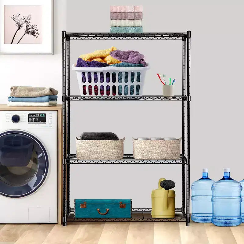 4-Tier Steel Wire Shelving Unit with Adjustable Shelves - Home, Office or Commercial Storage