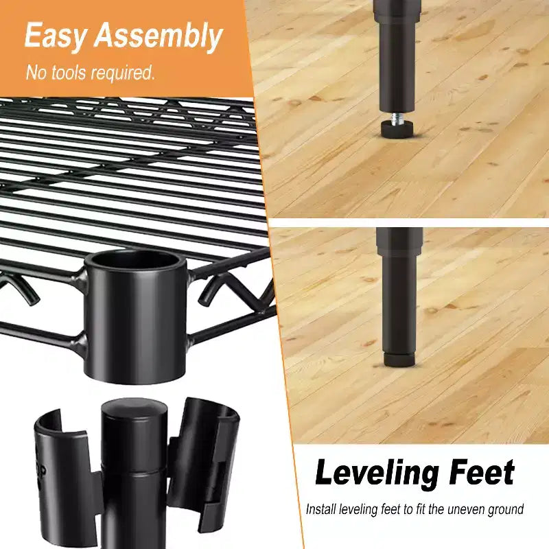 4-Tier Steel Wire Shelving Unit with Adjustable Shelves - Home, Office or Commercial Storage