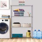 4-Tier Steel Wire Shelving Unit with Adjustable Shelves - Home, Office or Commercial Storage