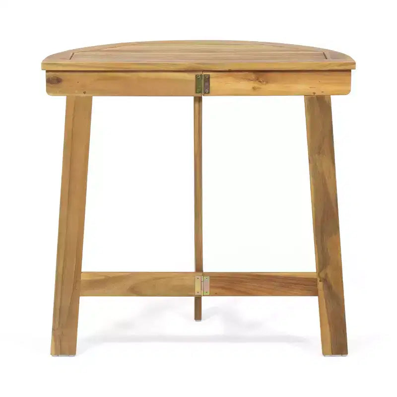 Table de bistrot demi-ronde GDFStudio Pavillion en bois d'acacia d'extérieur