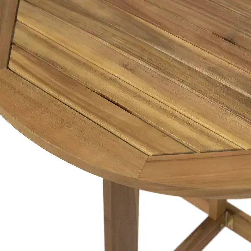 Table de bistrot demi-ronde GDFStudio Pavillion en bois d'acacia d'extérieur