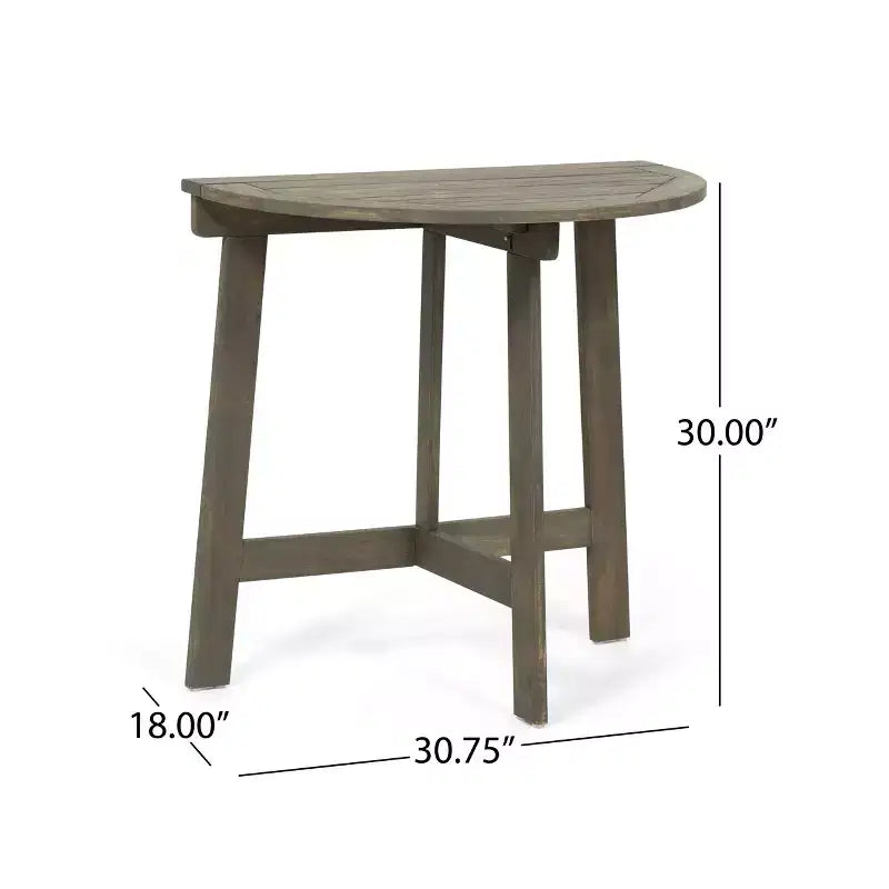 Table de bistrot demi-ronde GDFStudio Pavillion en bois d'acacia d'extérieur