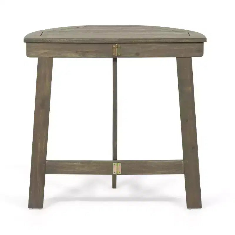 GDFStudio Pavillion Outdoor Acacia Wood Half Round Bistro Table