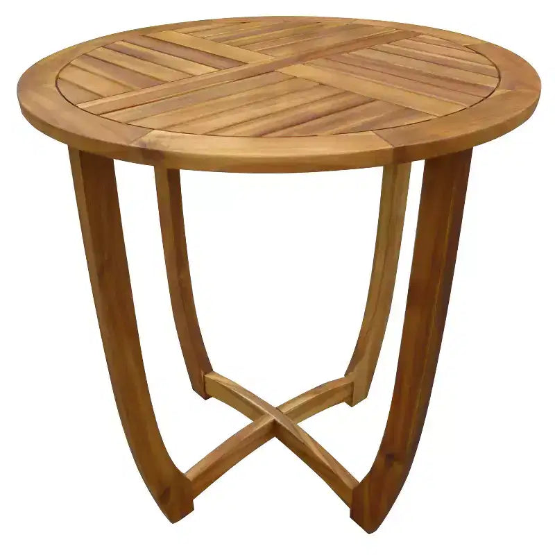 GDFStudio Andria Outdoor Acacia Wood Round Bistro Table