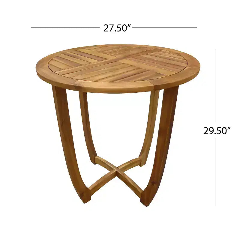 Table de bistro ronde GDFStudio Andria en bois d'acacia pour l'extérieur